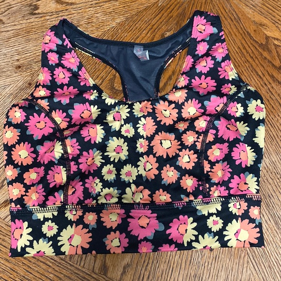 Free People Other - Free People XS NWOT BRIGHT FLORAL CRISS CROSS ATHLETIC SPORTS BRA